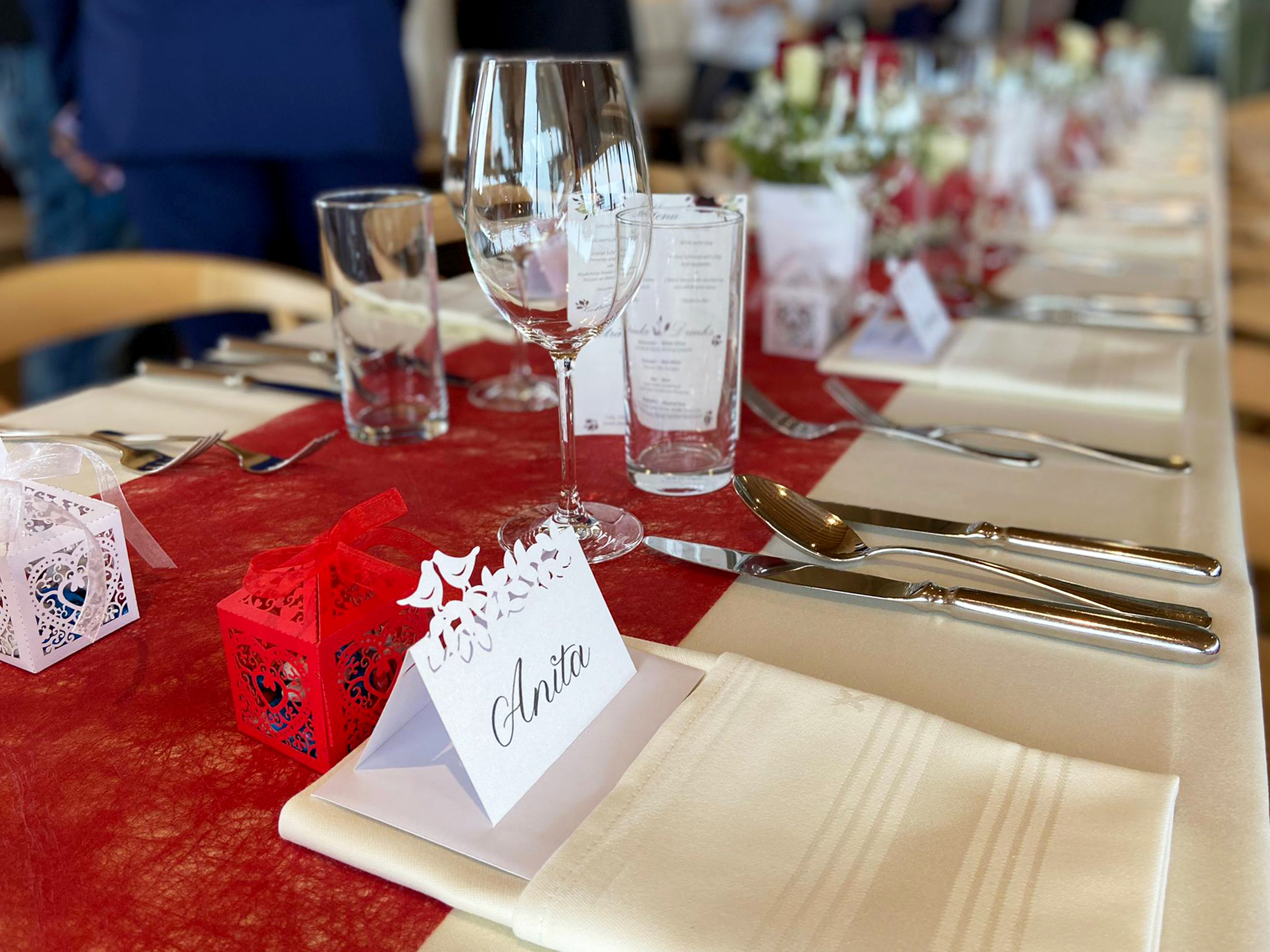Papeterie im Einsatz am Hochzeitstag