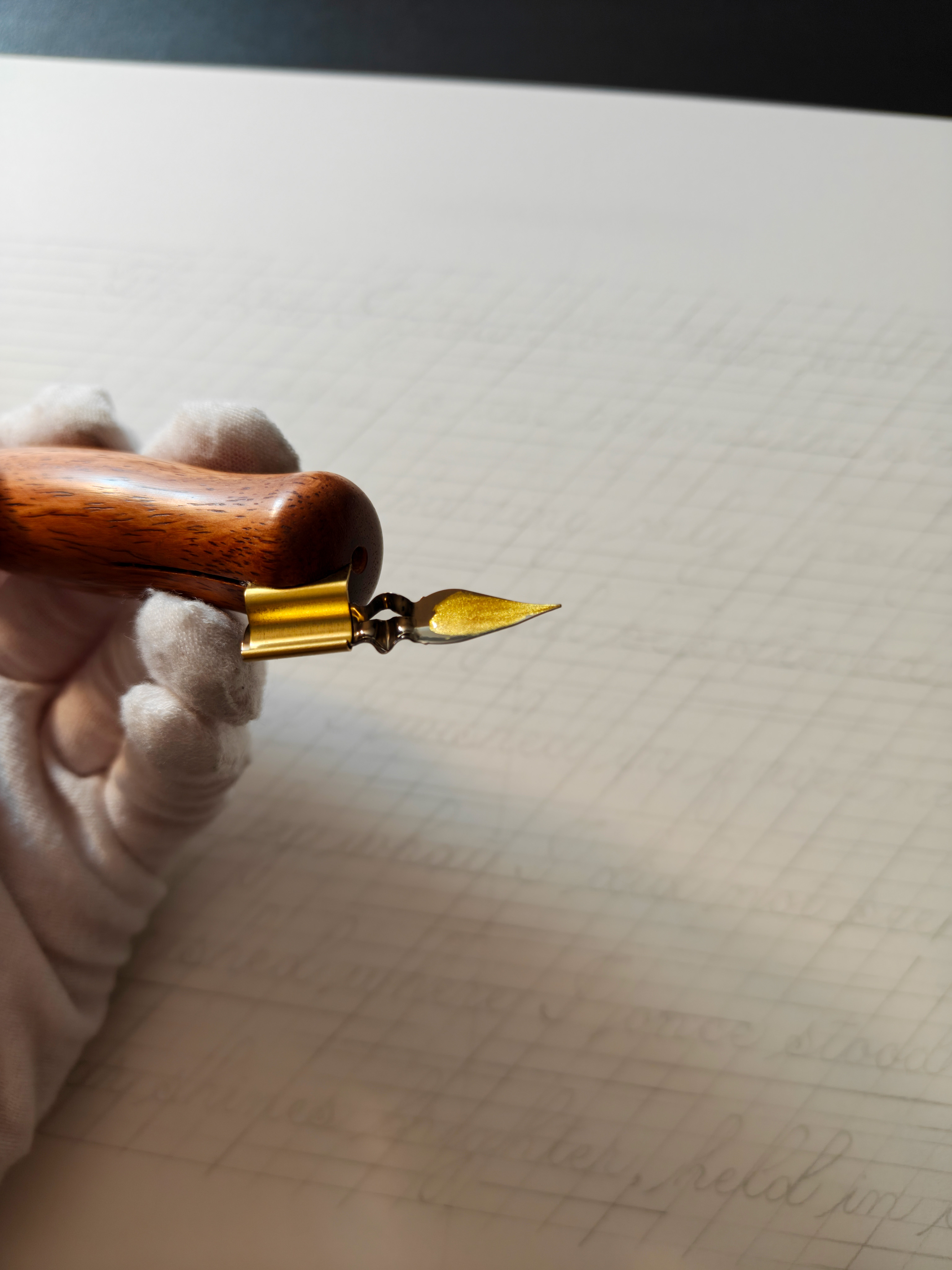 Goldtinte auf Feder