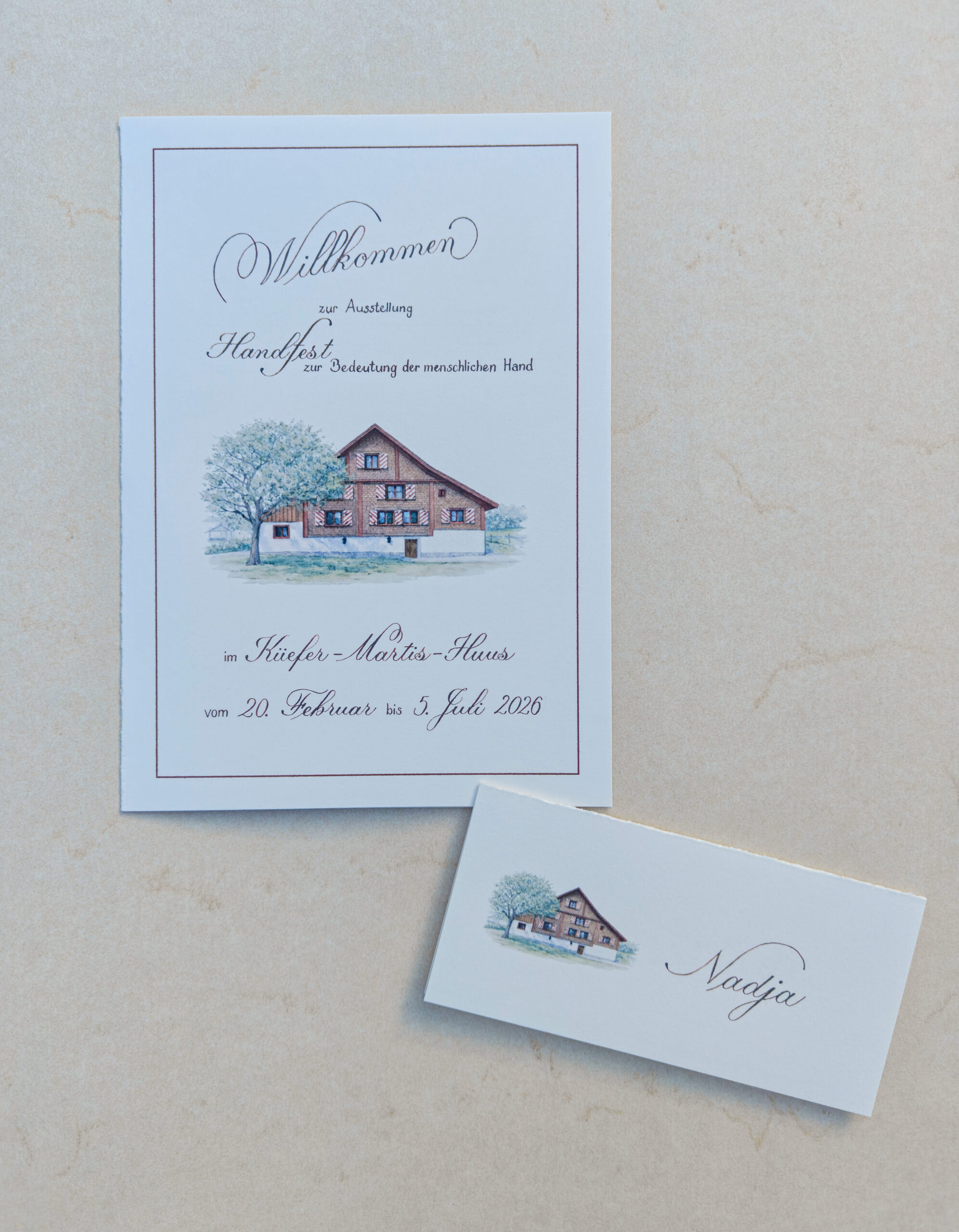 Kalligraphische Willkommensgestaltung
