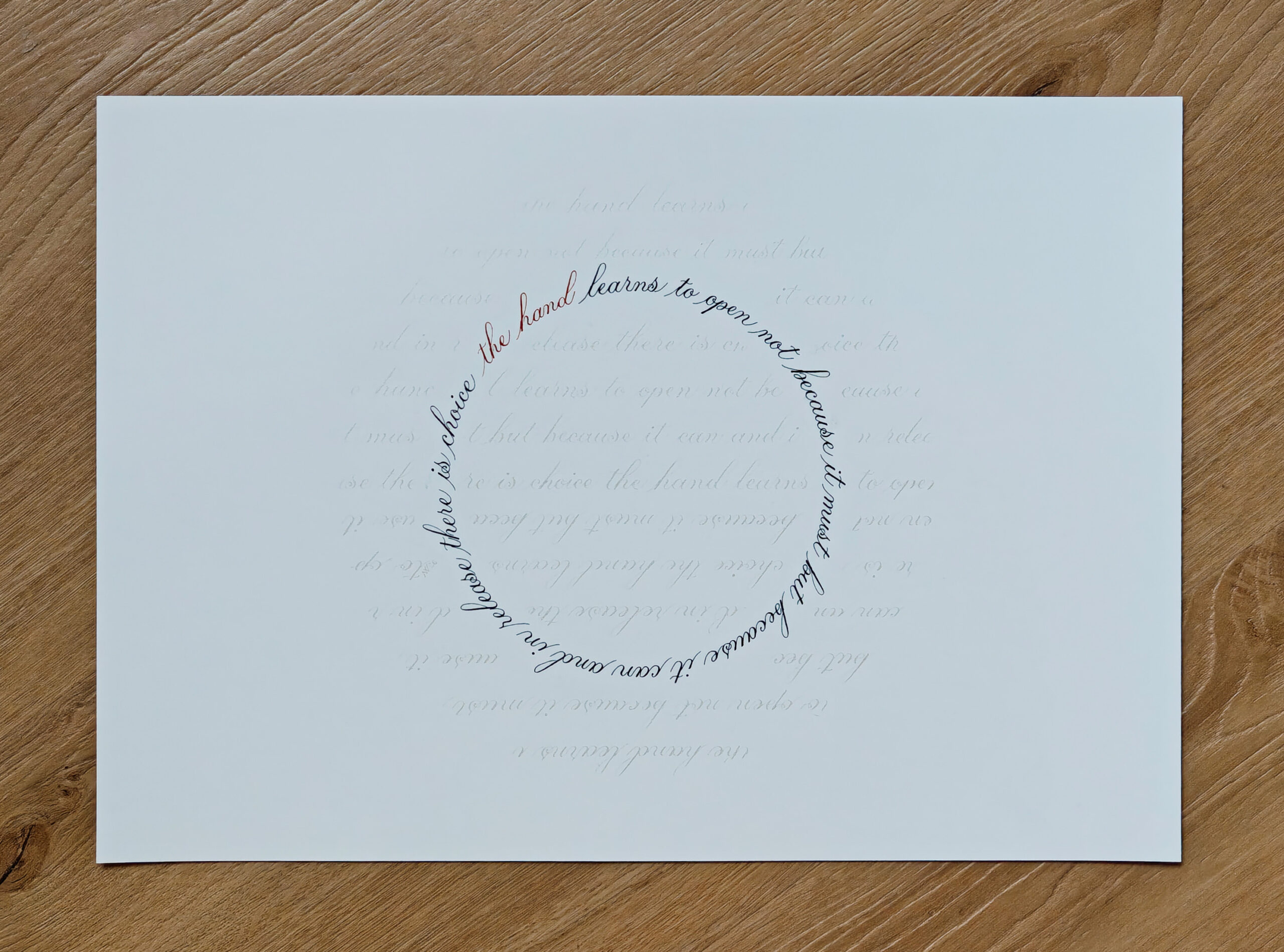 Kalligraphisches Werk in Kreisform